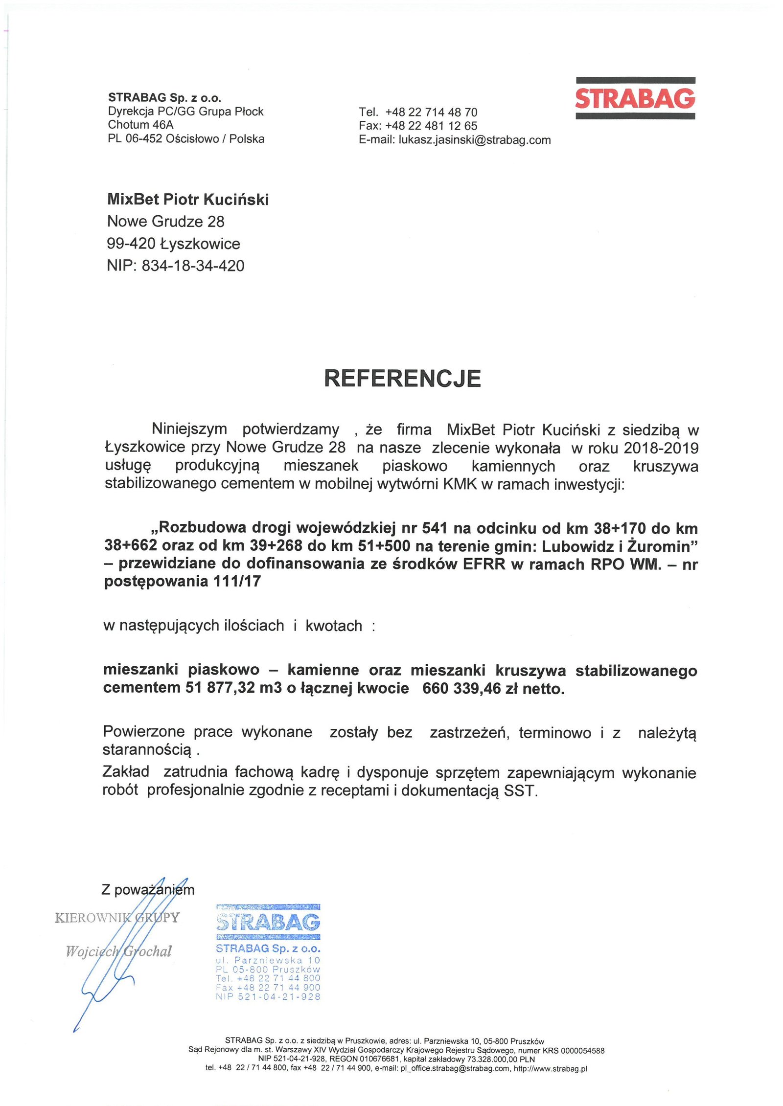 Referencje Strabag Żuromin